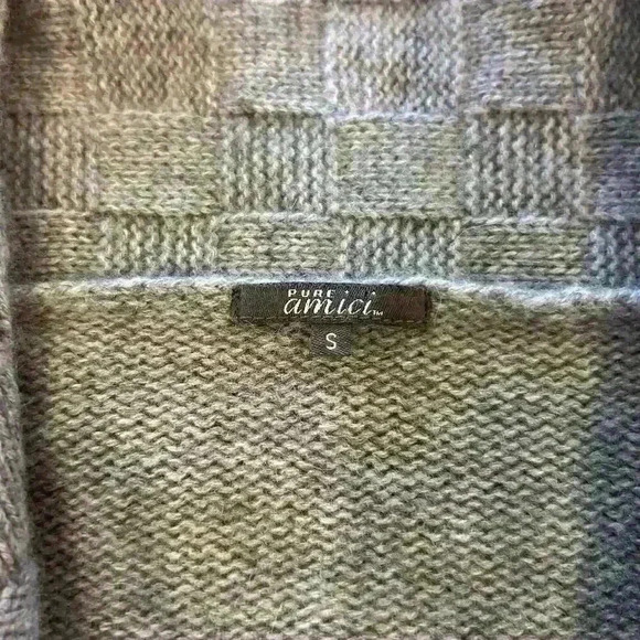 Pure Amici Cardigan Cashmere‎ Y2K Open Front Waterfall Basketweave Size Small - Picture 3 of 8